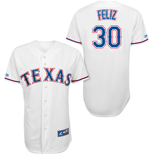 Neftali Feliz #30 Youth Baseball Jersey-Texas Rangers Authentic Home White Cool Base MLB Jersey
